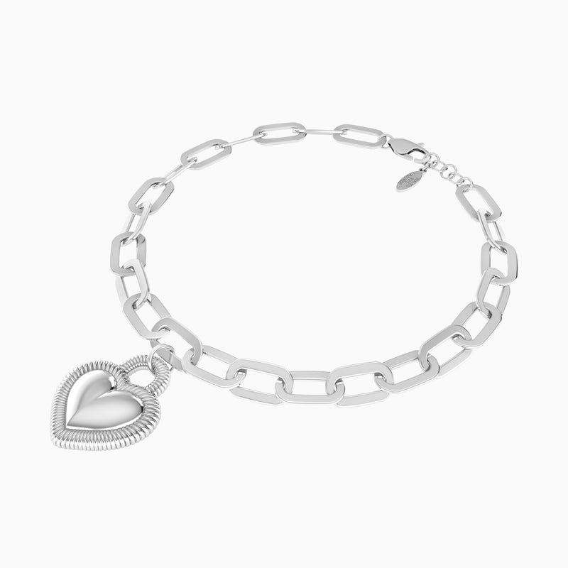Waves by L'azurde Heart Charm Bracelet In Silver - Image 2